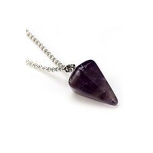 🏷️ Natural Stone Crystal Pendulum- purple